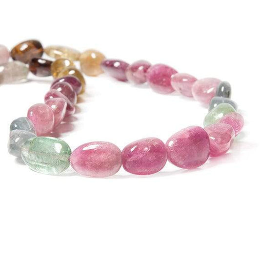 9-16mm Multi Color Tourmaline Beads Plain Nugget