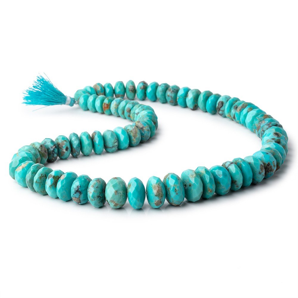 9-16mm Sleeping Beauty Turquoise Faceted Rondelle Beads 20 inch 70 pieces AAA