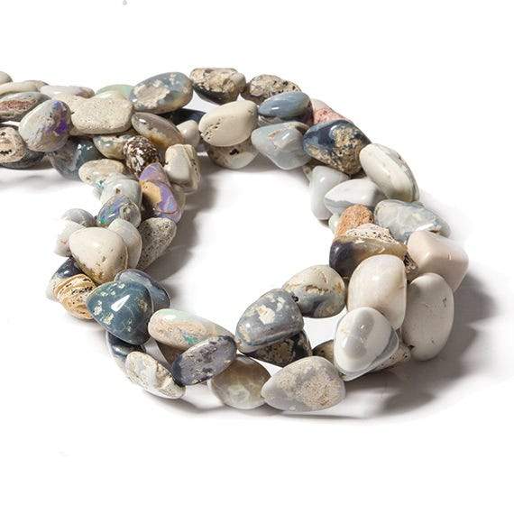 9-17mm Australian Boulder Opal plain nugget Beads 17 inch 34 pieces