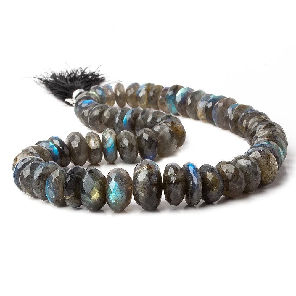 9-17mm Labradorite Faceted Rondelle Beads 15 inch 58 pieces