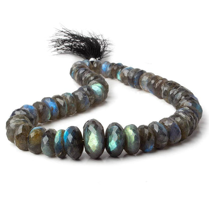 9-20mm Labradorite Faceted Rondelle Beads 14 inches 50 pieces