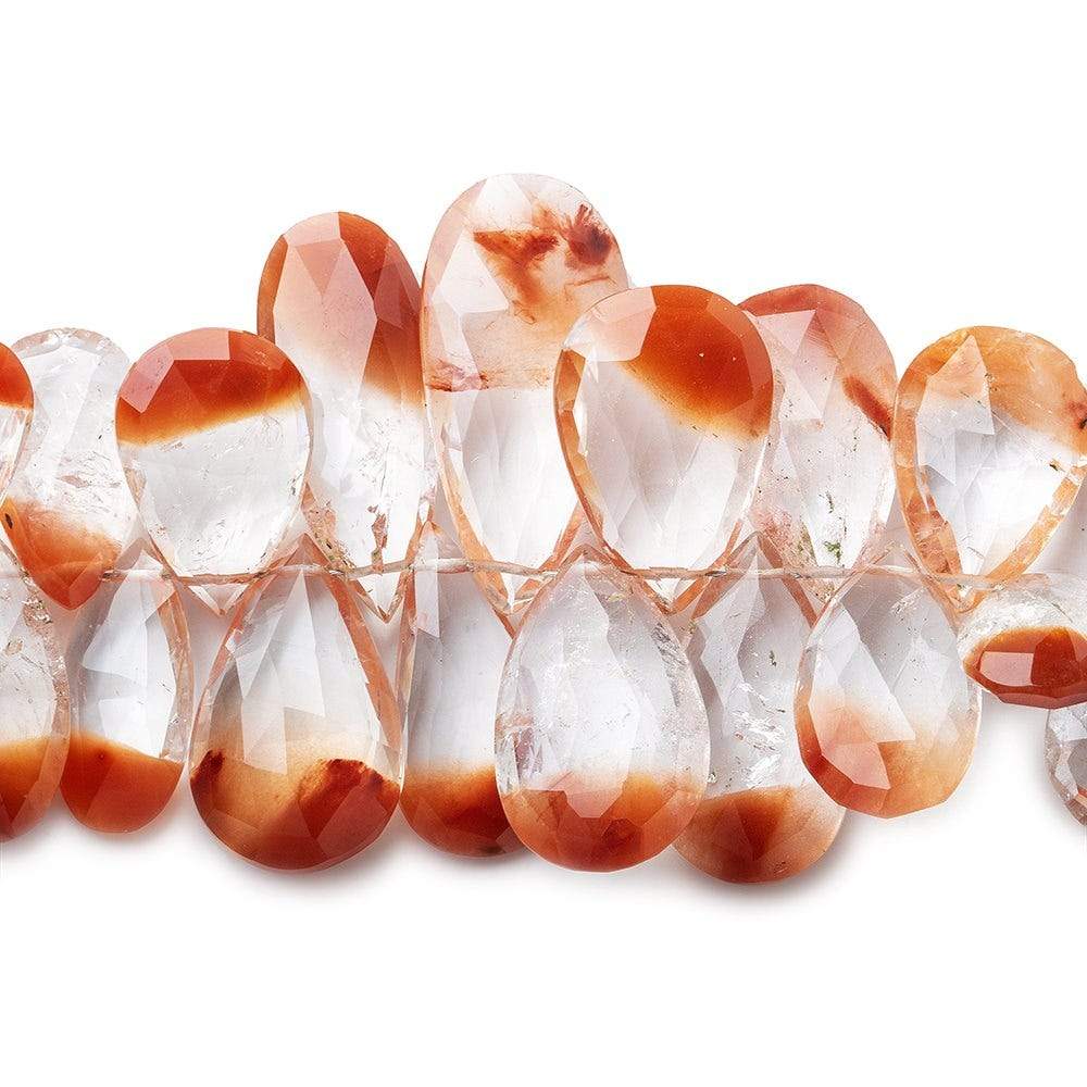 9-25mm Tangerine Quartz Pear Briolette 8 inch 58 pieces