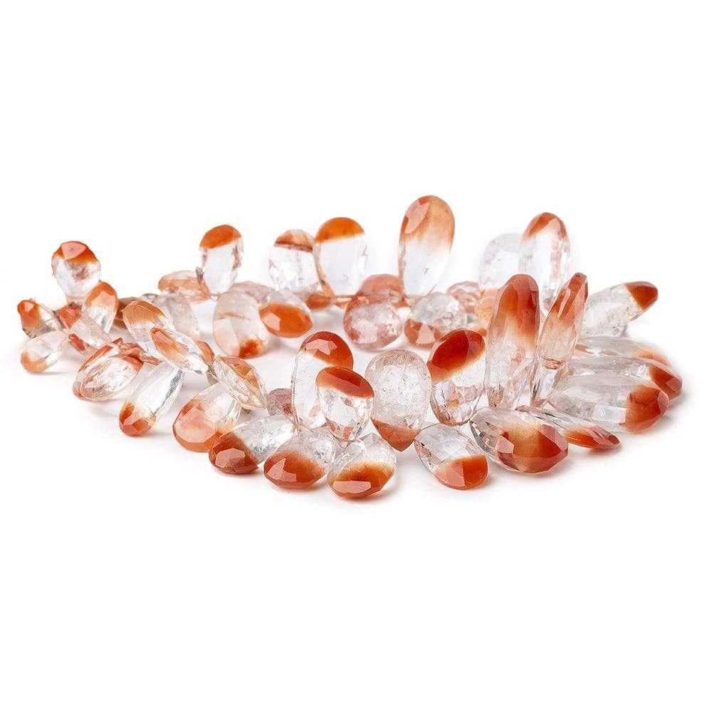 9-25mm Tangerine Quartz Pear Briolette 8 inch 58 pieces