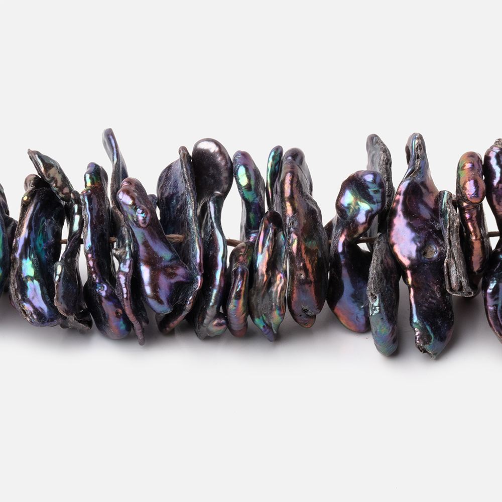 9-27mm Peacock Center Drill Ultra Keshi Freshwater Pearls 13.5 inch 93 Beads