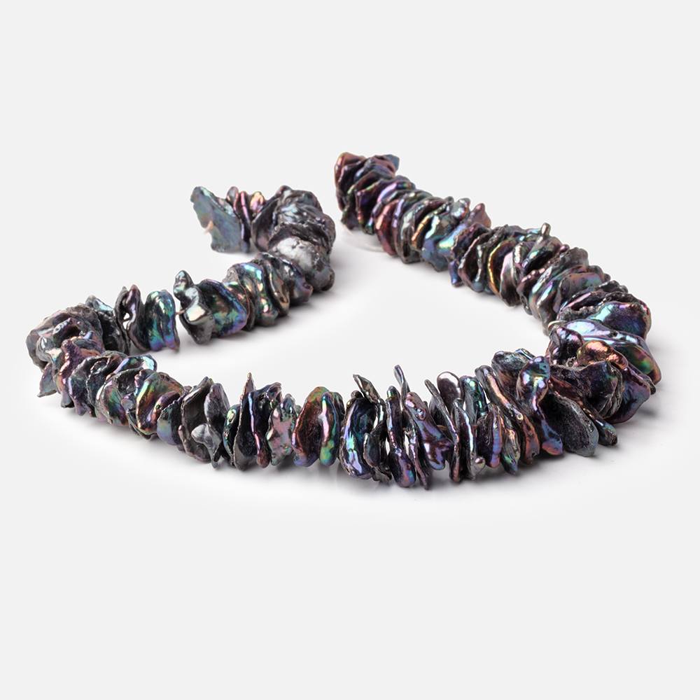 9-27mm Peacock Center Drill Ultra Keshi Freshwater Pearls 13.5 inch 93 Beads