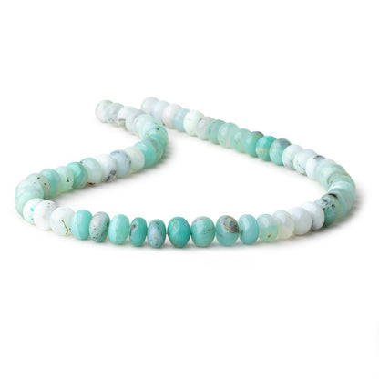 9-9.5mm Blue Peruvian Opal Plain Rondelle Beads 16 inch 60 pieces