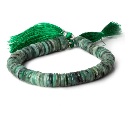 9-9.5mm Brazilian Emerald Faceted Heshi Beads 7 inch 83 pieces