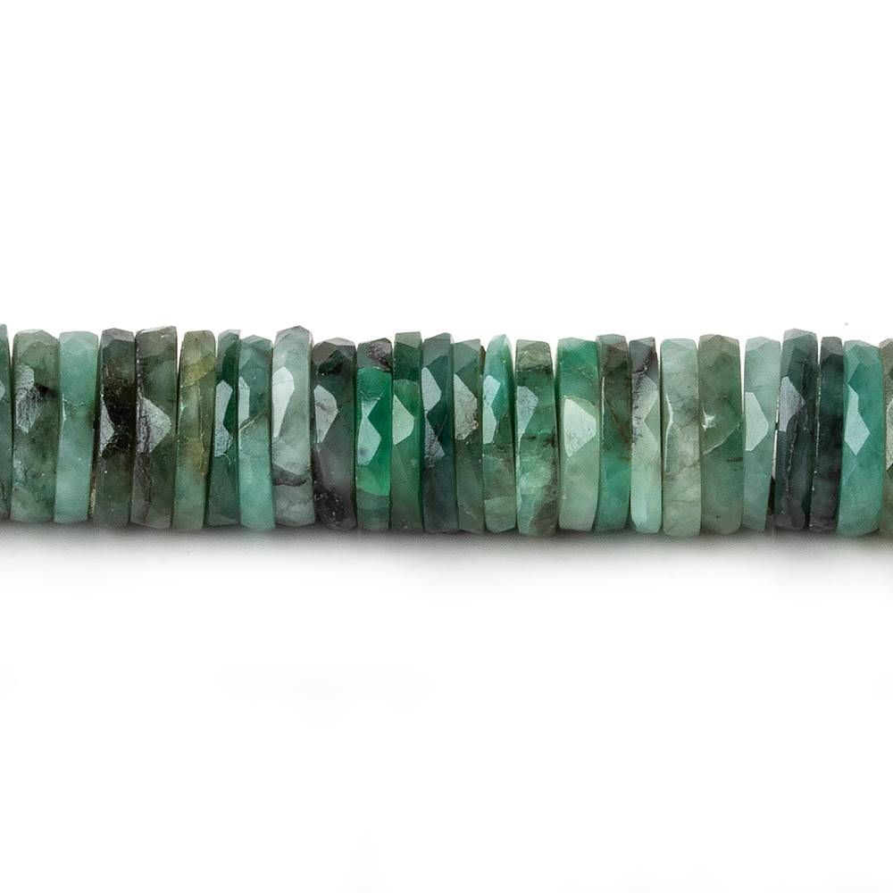 9-9.5mm Brazilian Emerald Faceted Heshi Beads 7 inch 83 pieces