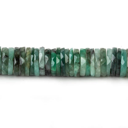 9-9.5mm Brazilian Emerald Faceted Heshi Beads 7 inch 83 pieces