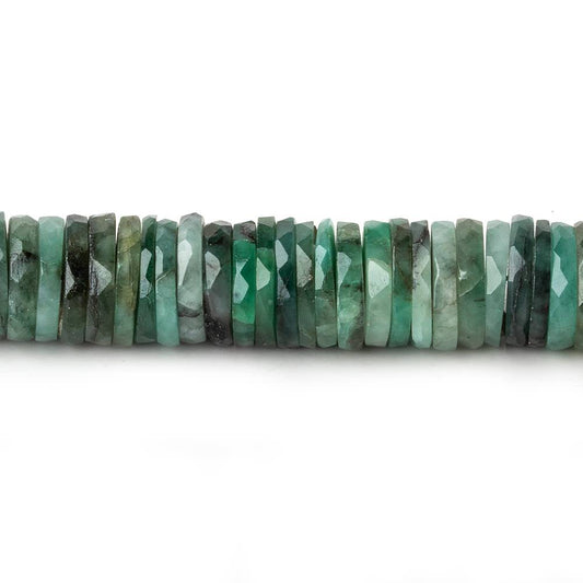 9-9.5mm Brazilian Emerald Faceted Heshi Beads 7 inch 83 pieces