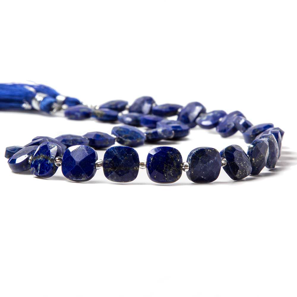 9-9.5mm Lapis Lazuli faceted pillow beads 14 inch 33 pieces