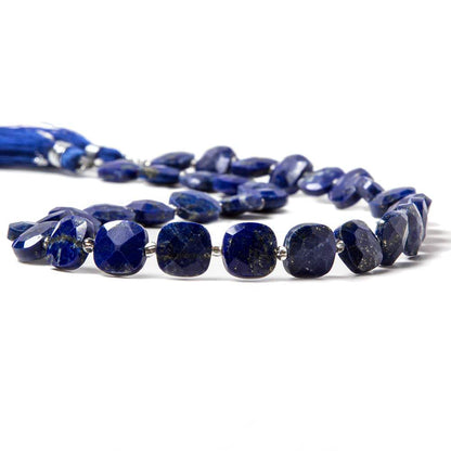 9-9.5mm Lapis Lazuli faceted pillow beads 14 inch 33 pieces