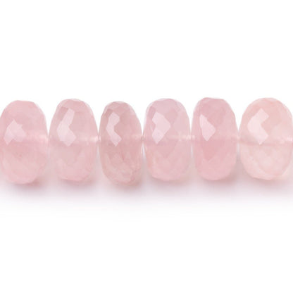 9-9.5mm Rose Quartz Faceted Rondelle Beads 16 inch 72 pieces AA