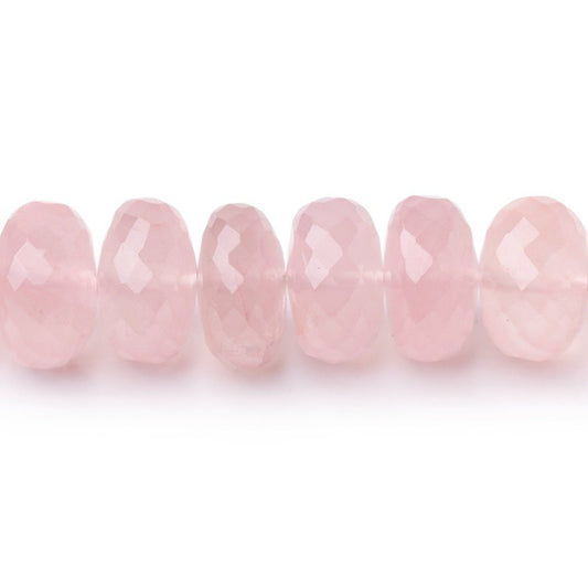 9-9.5mm Rose Quartz Faceted Rondelle Beads 16 inch 72 pieces AA