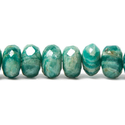 9-10mm Russian Amazonite faceted rondelles 8 inch 35 beads A grade