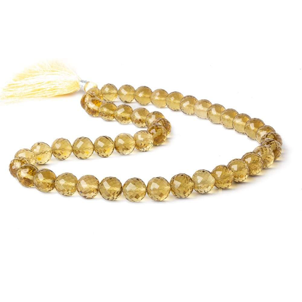 8-9mm Whiskey Quartz concave faceted rounds 16 inch 50 beads AA
