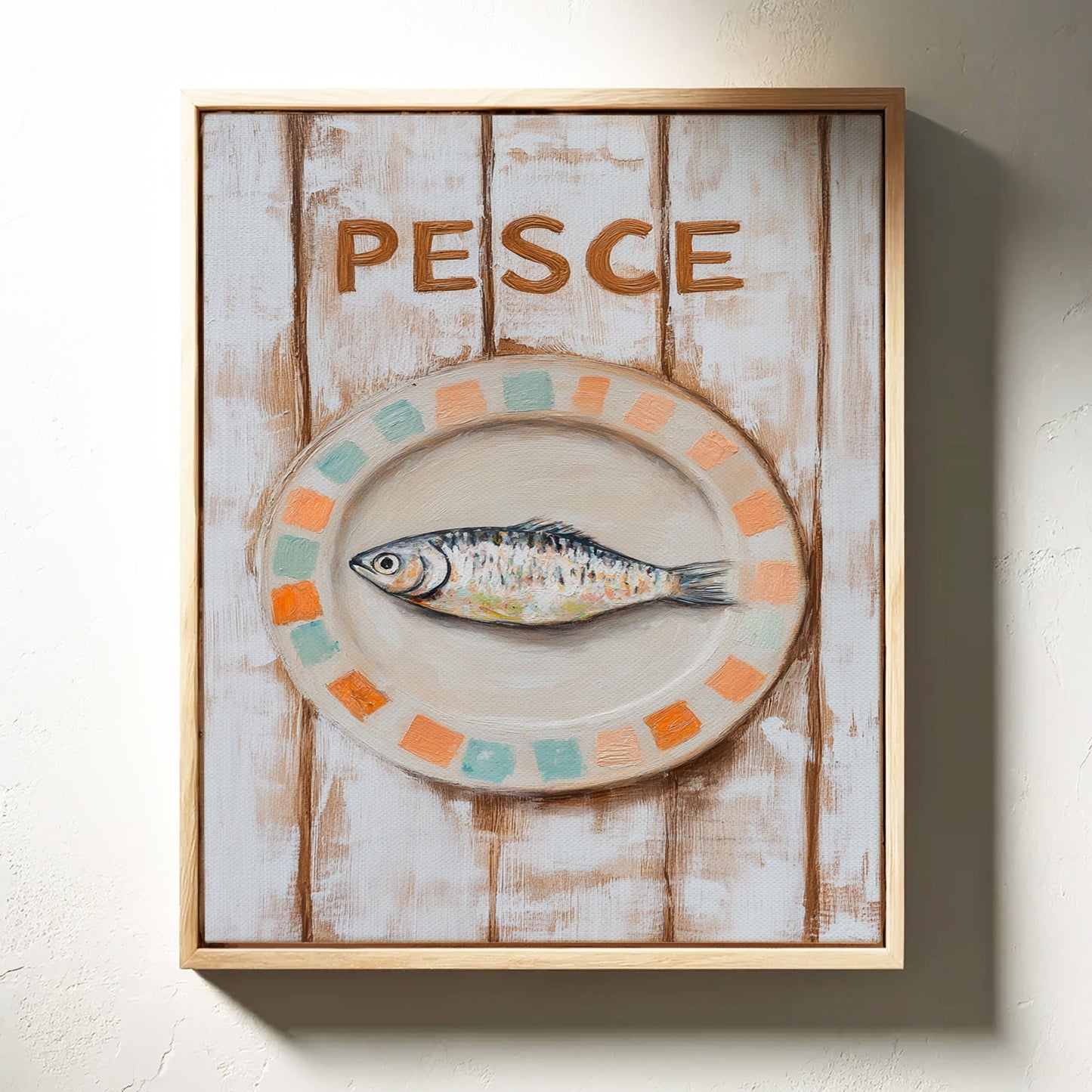 Pesce on Painted Tile Plate
