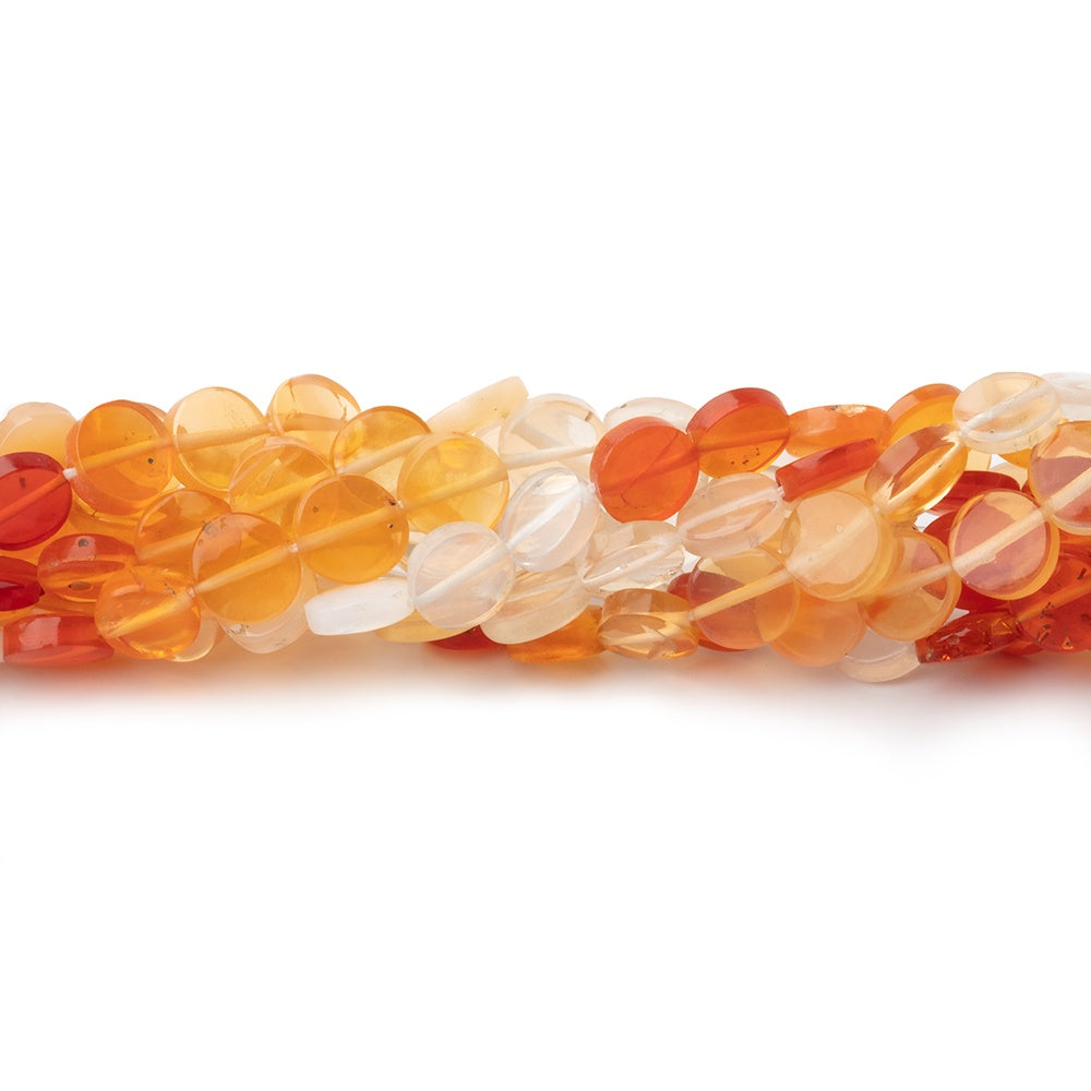 5mm Fire Opal plain coin beads 16 inch 80 pieces