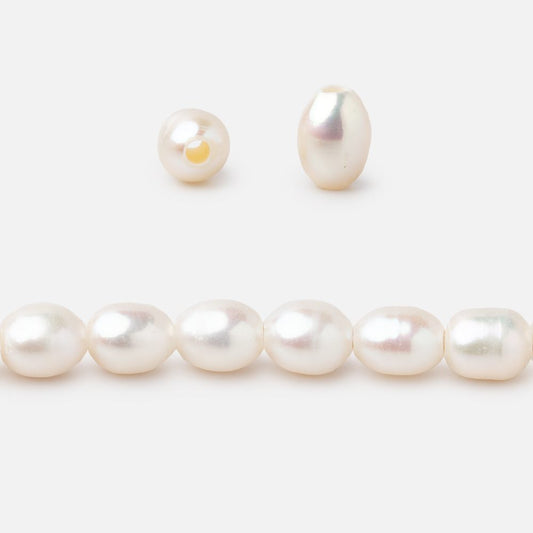 6x4.5mm Off White Oval 1.5mm Drill Hole Freshwater Pearls 61 pieces