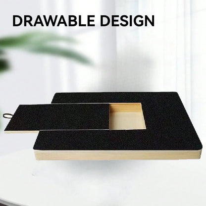 Nail Scratch Board Wood Scratch Pad for Nail Dogs with Treat Box Stress Free Dog Scratch Pad for Nails Nail File Board for Puppy