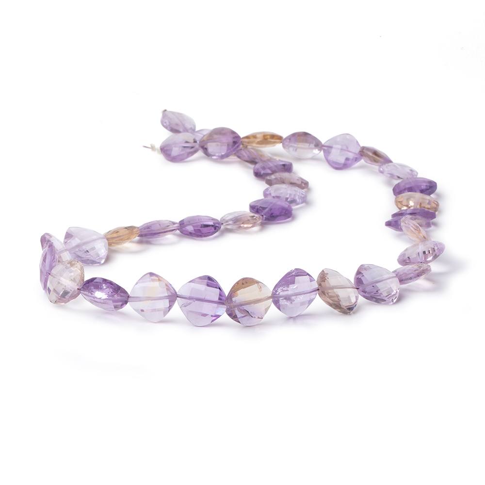9.5-10.5mm Ametrine Faceted Pillow Beads 15.5 inch 36 pieces