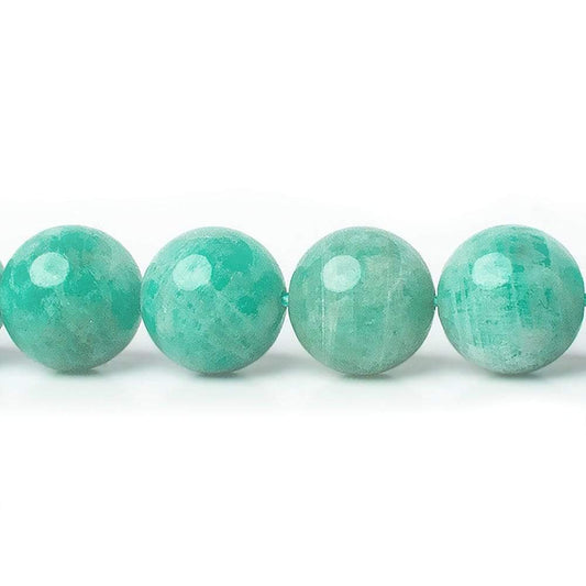 9.5-10mm Amazonite plain round beads 16 inch 40 pieces A