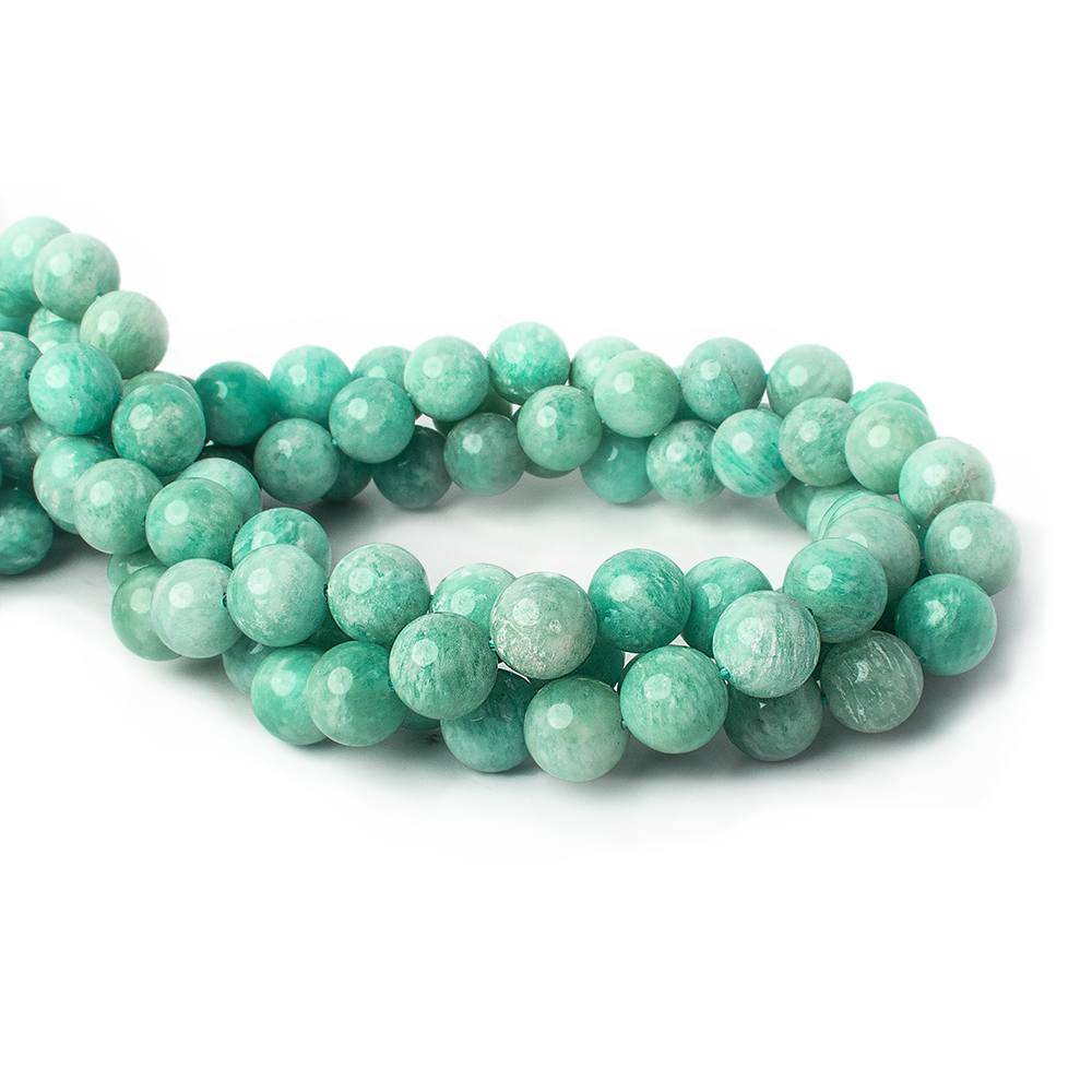 9.5-10mm Amazonite plain round beads 16 inch 40 pieces A