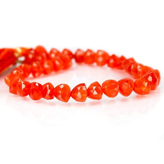 9.5-10mm Carnelian Faceted Trillion Beads AA Grade 8 inch 22 pieces