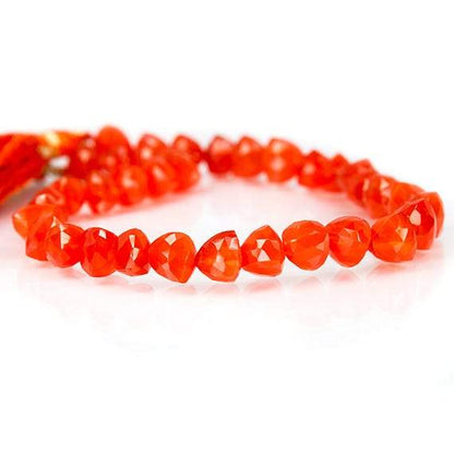 9.5-10mm Carnelian Faceted Trillion Beads AA Grade 8 inch 22 pieces