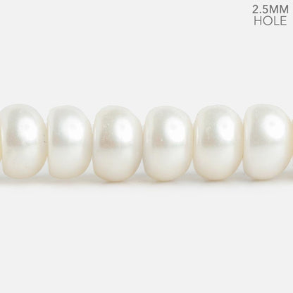 9.5-10mm Off White 2.5mm Large Hole Button Freshwater Pearls 30 pieces