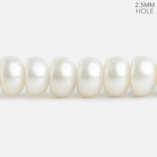 9.5-10mm Off White 2.5mm Large Hole Button Freshwater Pearls 30 pieces