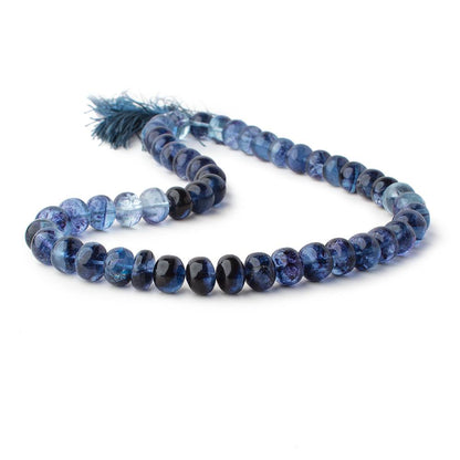 9.5-10mm Shaded Blue Fluorite Plain Rondelles 16 inch 53 Beads