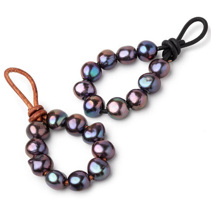 9.5-11mm Peacock Large Hole Baroque Pearls Set of 10