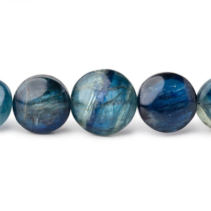 9.5-14mm Tanzanian Kyanite Plain Coins 16 in 37 pcs AA