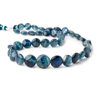 9.5-14mm Tanzanian Kyanite Plain Coins 16 in 37 pcs AA