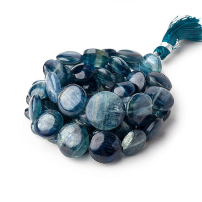 9.5-14mm Tanzanian Kyanite Plain Coins 16 in 37 pcs AA