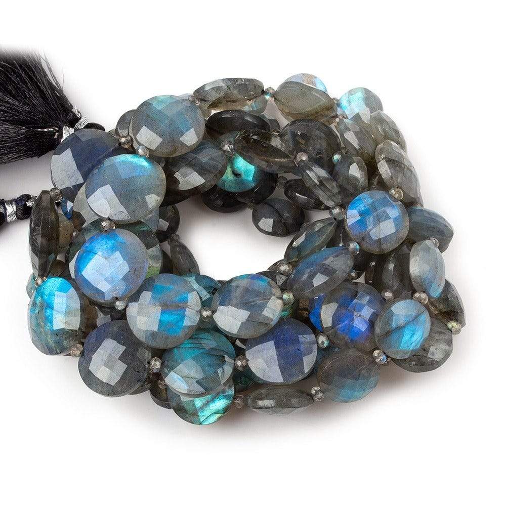 12-20mm Labradorite Faceted Coin Beads 16 inch 23 pieces AA