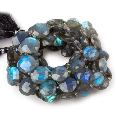 12-20mm Labradorite Faceted Coin Beads 16 inch 23 pieces AA