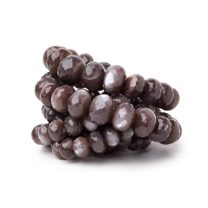 9.5-18.5mm Chocolate Brown Moonstone Faceted Rondelle 16 inch 49 Beads