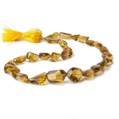 9.5x6.5-20x11.5mm Whiskey Quartz Faceted Nugget Beads 16 inch 27 pieces AAA