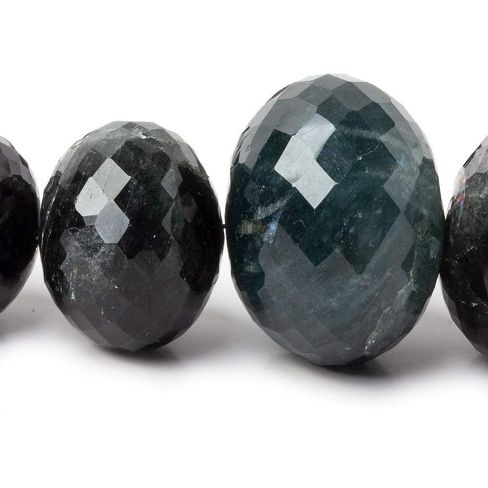 9.5x7-24x16mm Moss Aquamarine faceted rondelle beads 17 inch 44 pieces