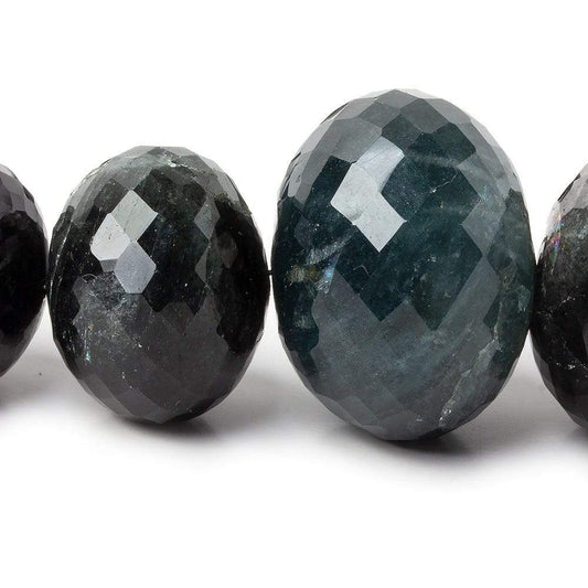 9.5x7-24x16mm Moss Aquamarine faceted rondelle beads 17 inch 44 pieces