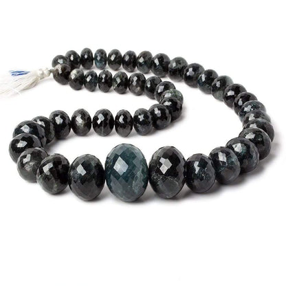 9.5x7-24x16mm Moss Aquamarine faceted rondelle beads 17 inch 44 pieces