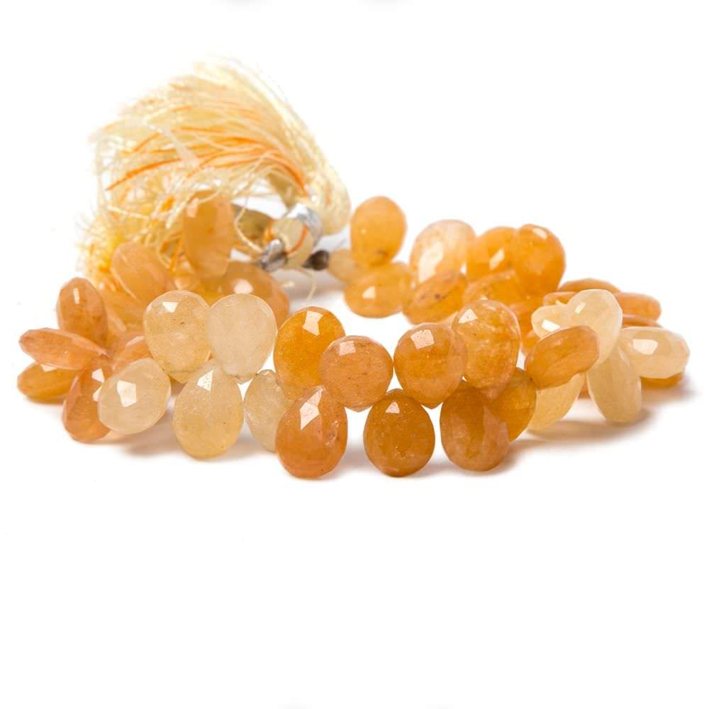 9.5x8-11.5x8mm Aragonite faceted pear beads 8 inch 51 pieces