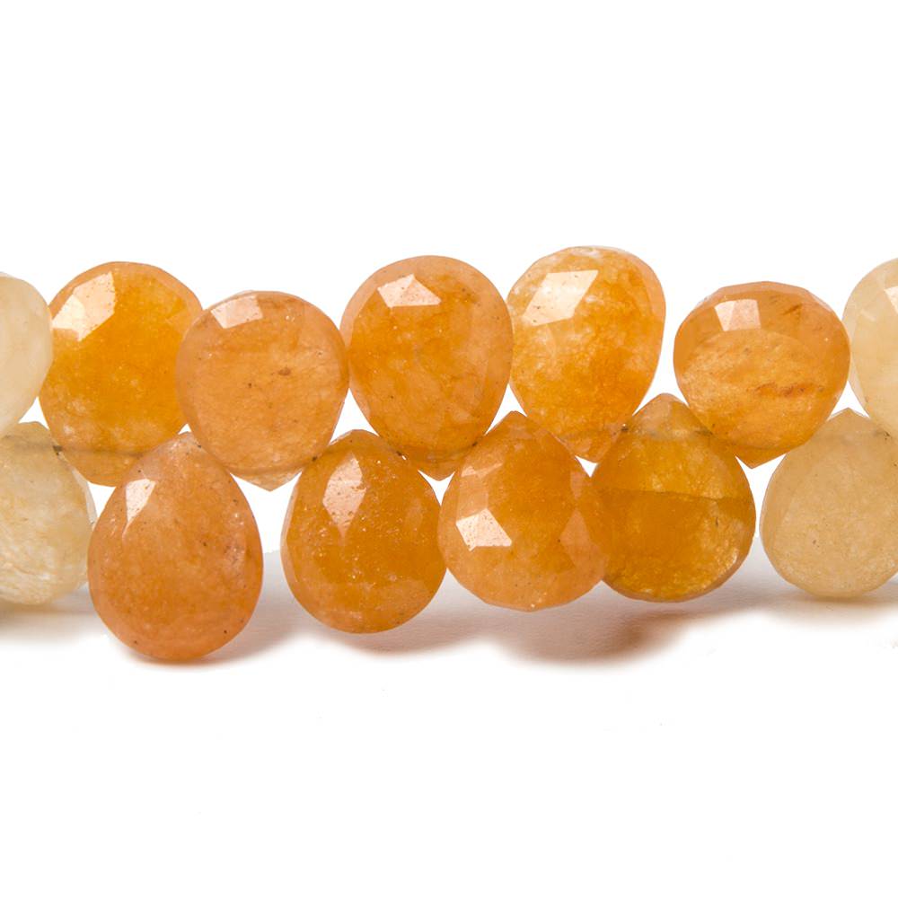 9.5x8-11.5x8mm Aragonite faceted pear beads 8 inch 51 pieces