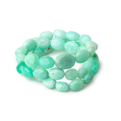 9.5x8-14x11mm Tanzanian Green Opal Plain Oval Beads 18 inch 45 pieces