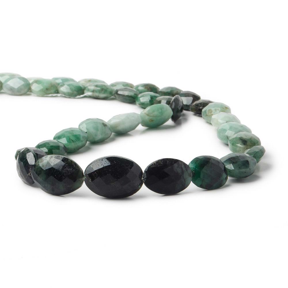 10x8-18x12mm mm Brazilian Emerald Straight Drilled Faceted Oval Beads 17 inch 37 pcs A