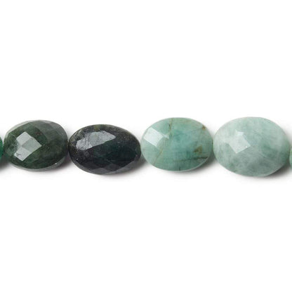 10x8-18x12mm mm Brazilian Emerald Straight Drilled Faceted Oval Beads 17 inch 37 pcs A