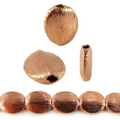 9.5x8mm Copper Brushed Oval 8 inch 22 pcs