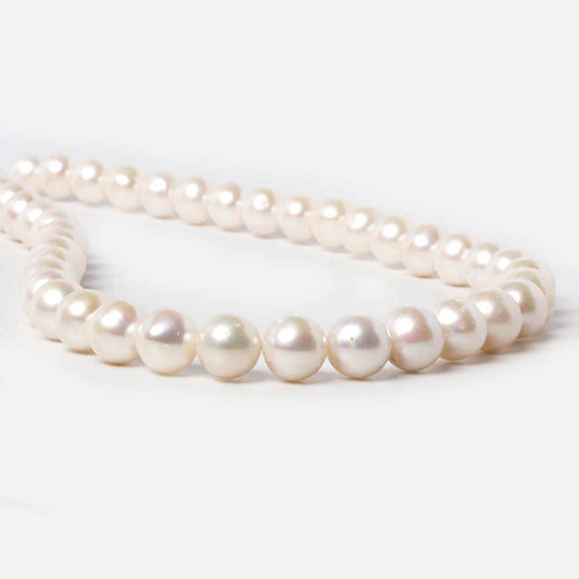 9.5x9-10.5x10mm Cream Rose' Off Round Freshwater Pearls 15.5 inch 42 pcs